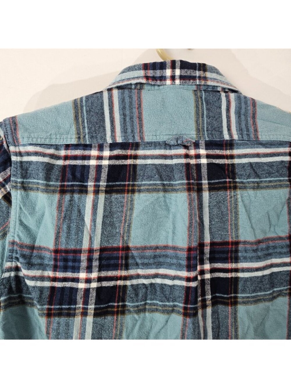Eddie Bauer Button Up Shirt Mens M Blue Plaid Long Sleeve Cotton Flannel Top - Picture 5 of 11